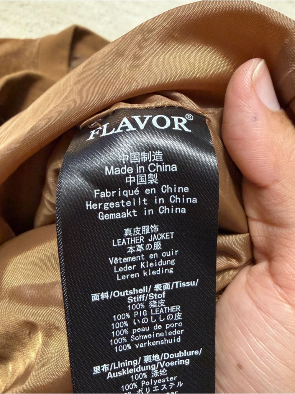 Flavor Pig Leather Brown Suede Bomber F19 Army Air Force Jacket Men's XL - Picture 6 of 9